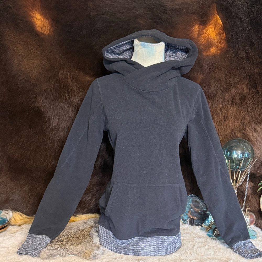 Women's Black Hoodie with Gray Accents 6 (3900A)